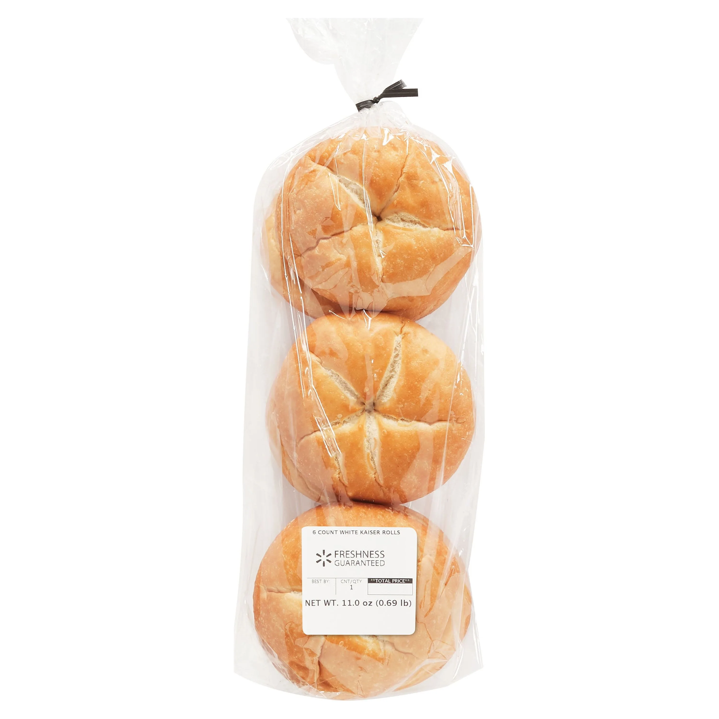 Freshness Guaranteed White Kaiser Rolls, 11 oz, 6 Count (Shelf Stable/Regular)