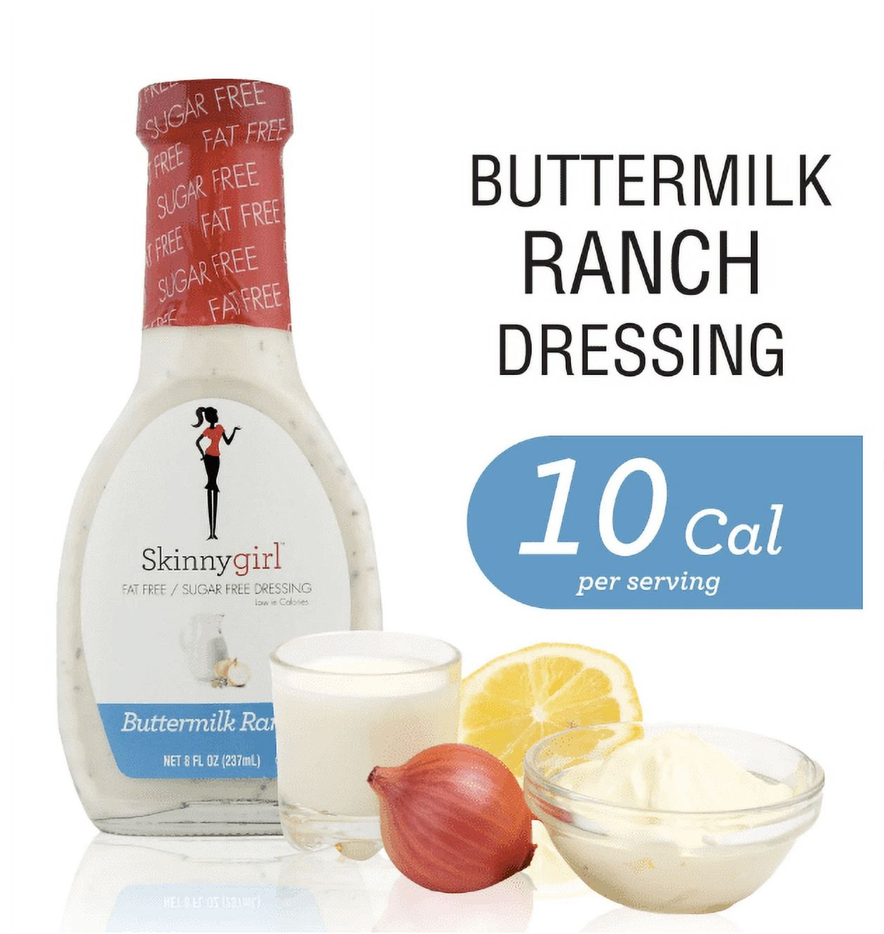 Skinnygirl, Fat-Free, Sugar-Free Buttermilk Ranch Salad Dressing, 8 fl oz (Pack of 2)