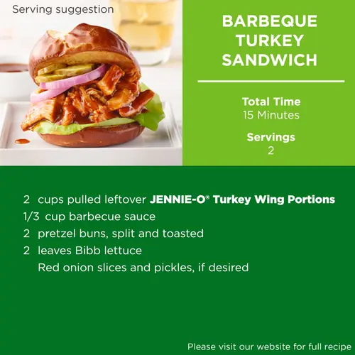 JENNIE-O Raw Turkey Wing Portions, Refrigerated, 2-3 lb Plastic Tray thumbnail 2