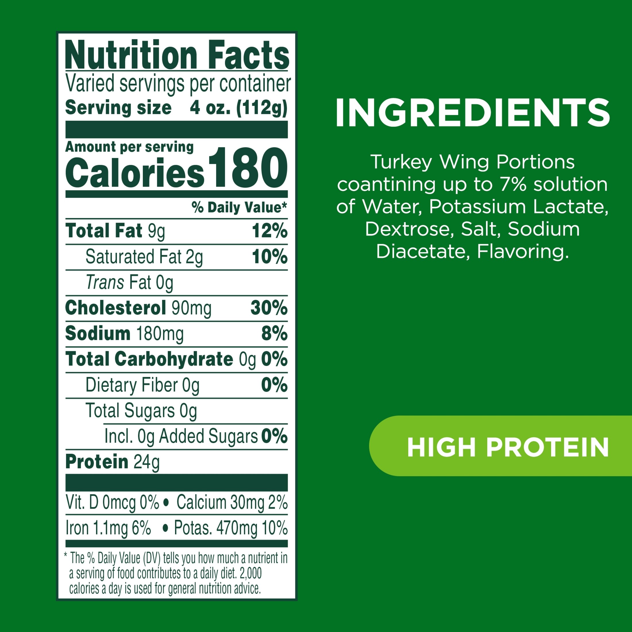 JENNIE-O Raw Turkey Wing Portions, Refrigerated, 2-3 lb Plastic Tray thumbnail 4