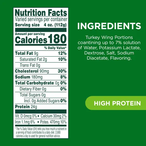 JENNIE-O Raw Turkey Wing Portions, Refrigerated, 2-3 lb Plastic Tray thumbnail 4