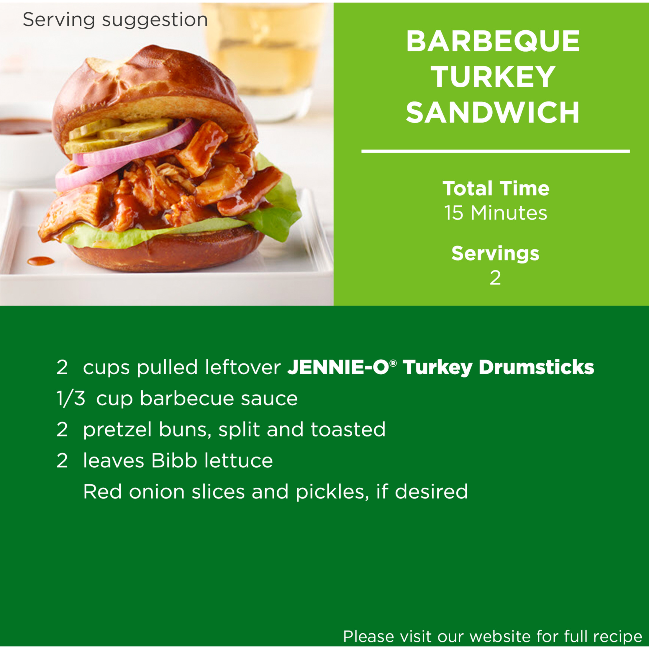 JENNIE-O Raw Turkey Drumsticks, 22g Protein per Serving, Refrigerated, 2-3 lb Plastic Tray thumbnail 2