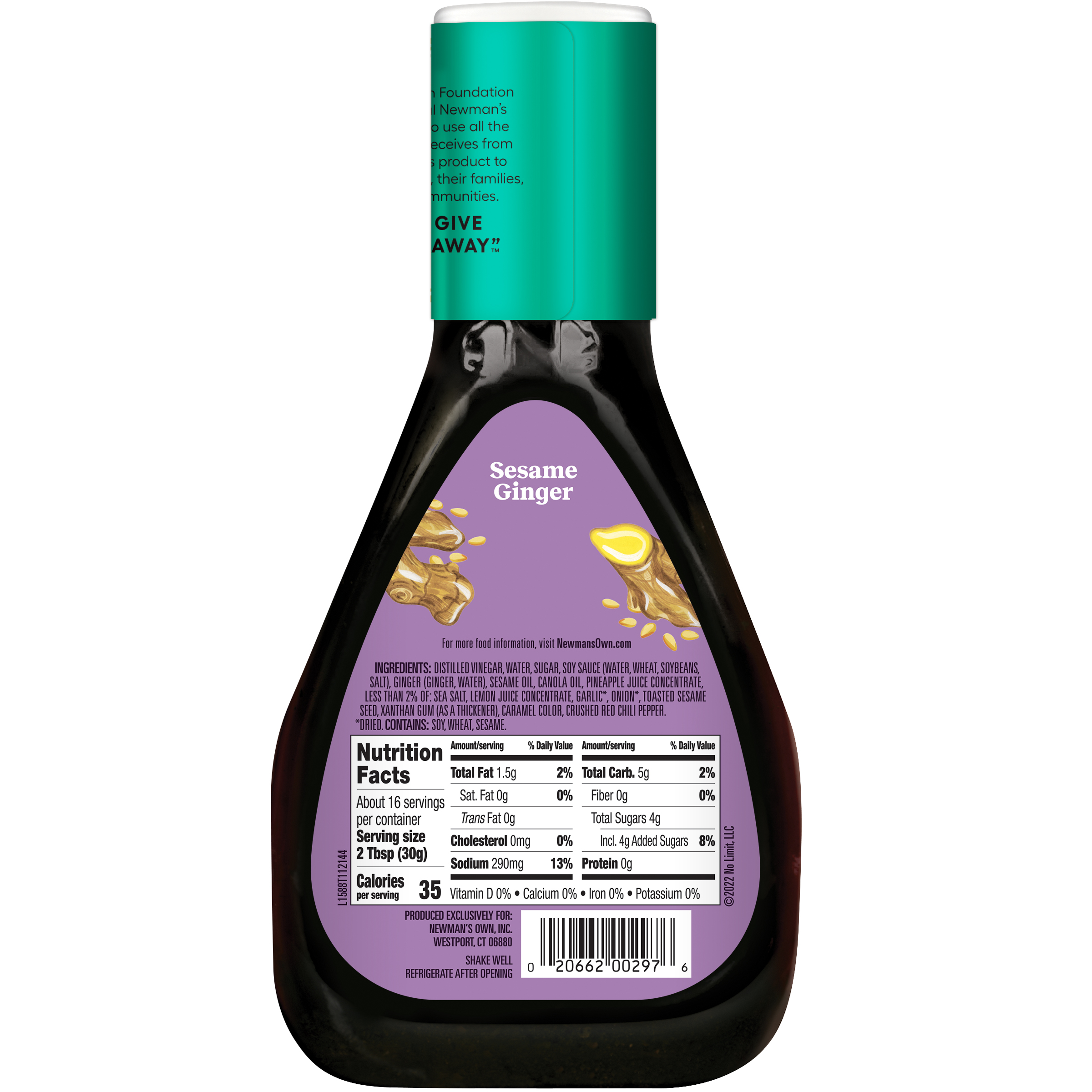Newman's Own Sesame Ginger Dressing 16 fl oz thumbnail 4