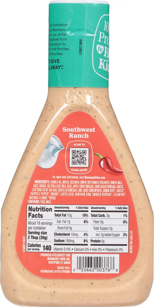 Newman's Own Southwest Ranch Salad Dressing thumbnail 2