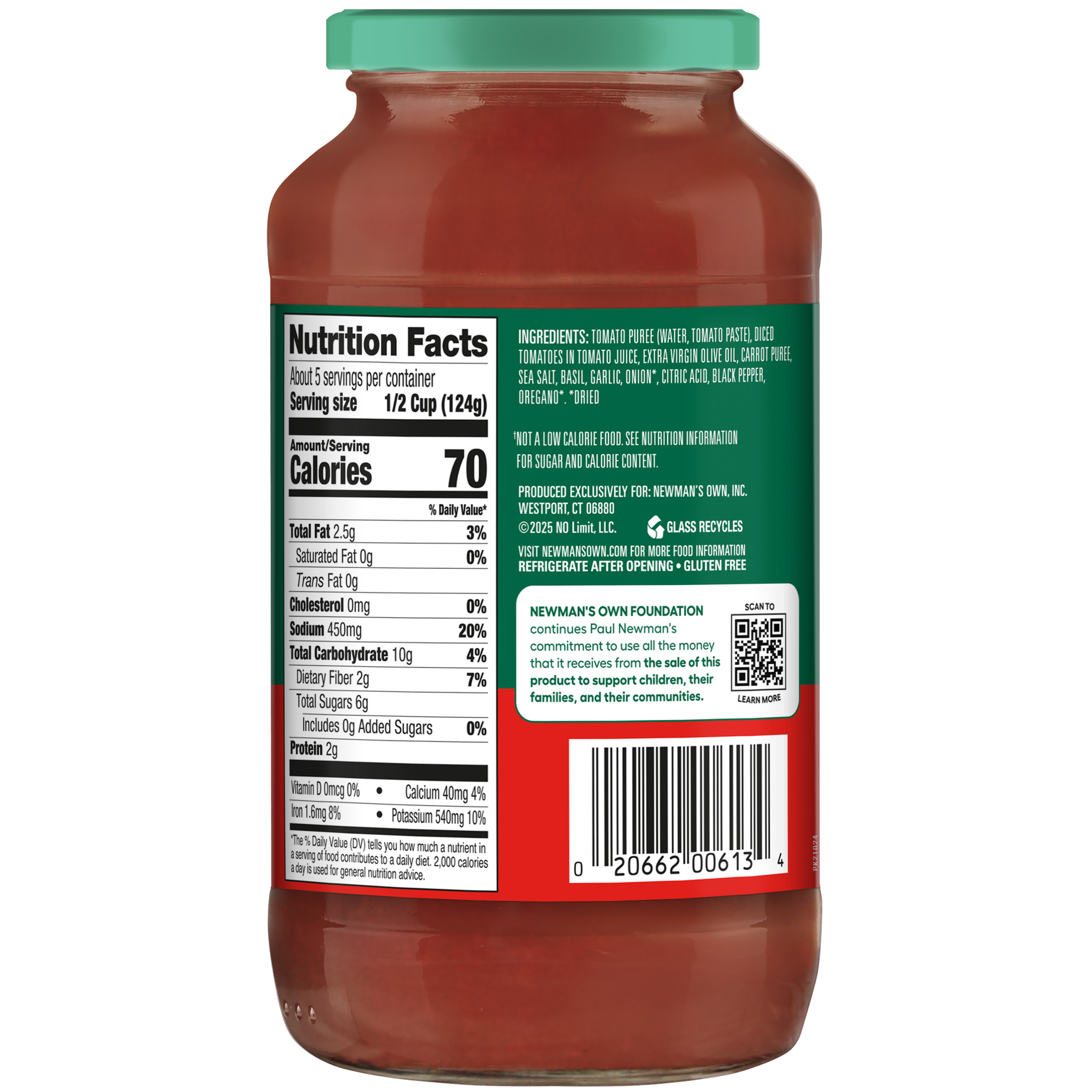 Newman's Own Marinara Pasta Sauce 24 oz thumbnail 2