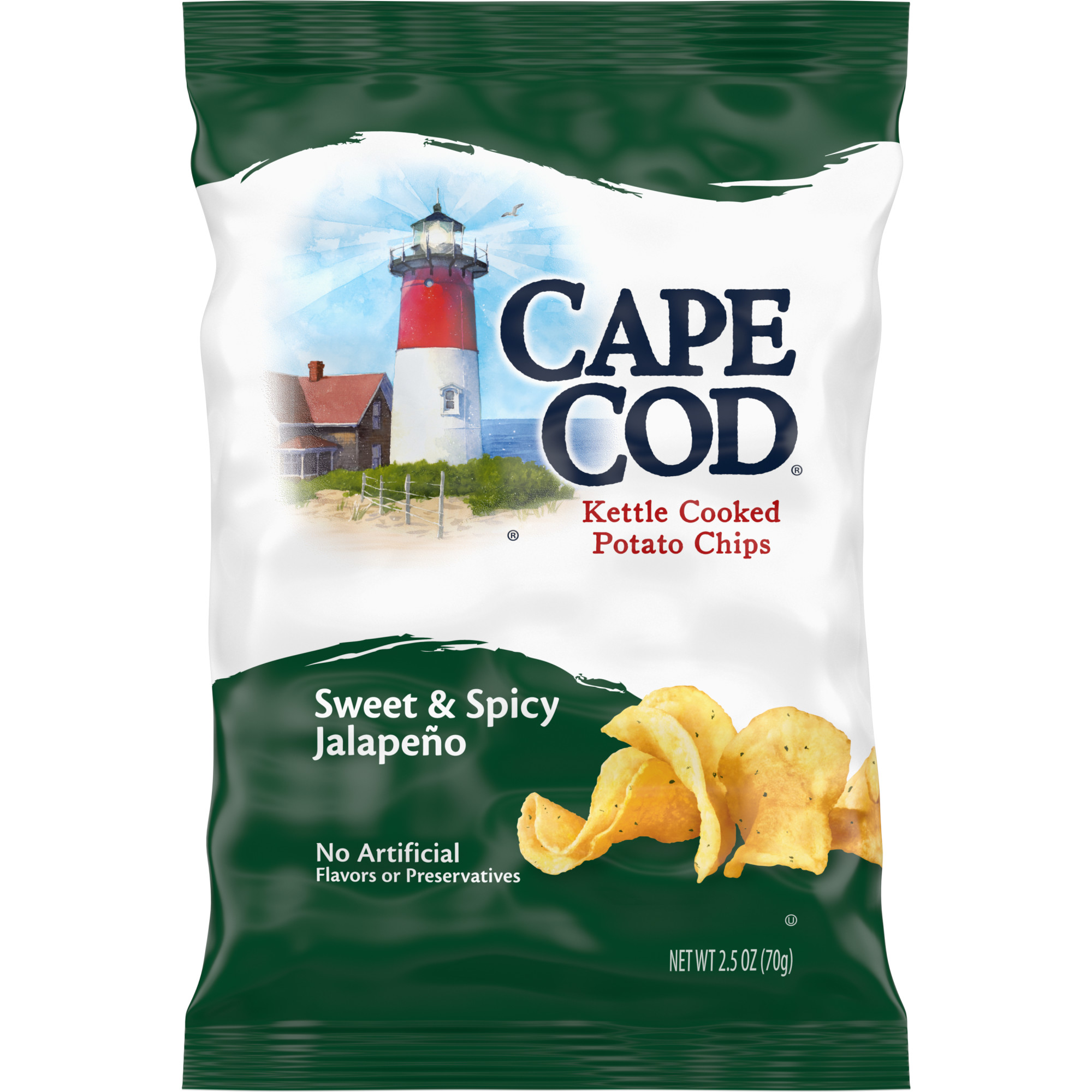 Cape Cod Potato Chips, Sweet & Spicy Jalapeno Kettle Chips, 2.5 oz