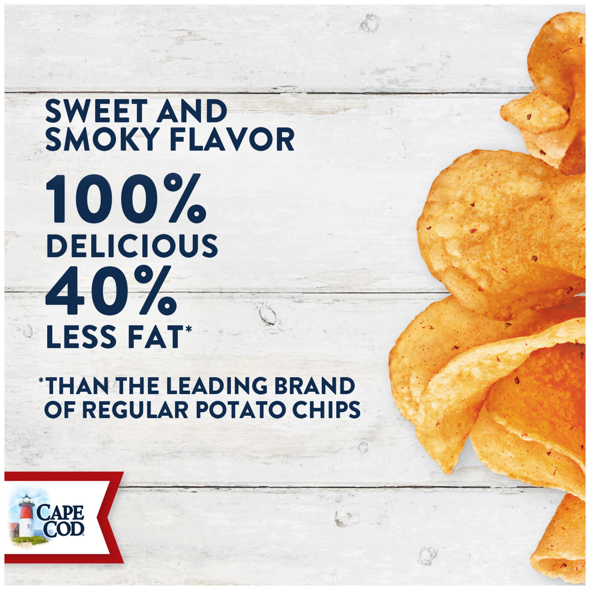 Cape Cod Potato Chips, Less Fat Sweet Mesquite Barbeque Kettle Cooked Chips, 16 oz thumbnail 2