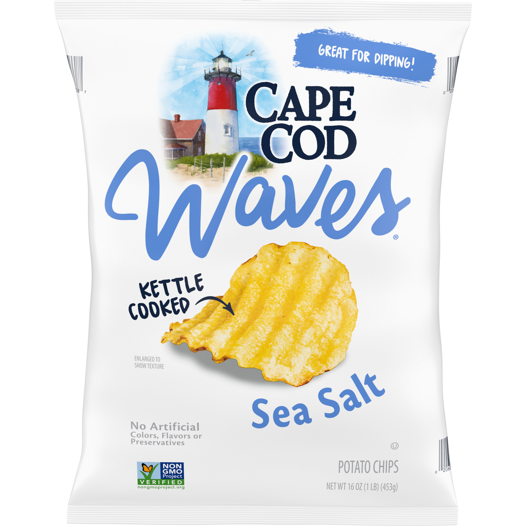 Cape Cod Potato Chips, Wavy Cut Sea Salt Kettle Chips, 16 oz