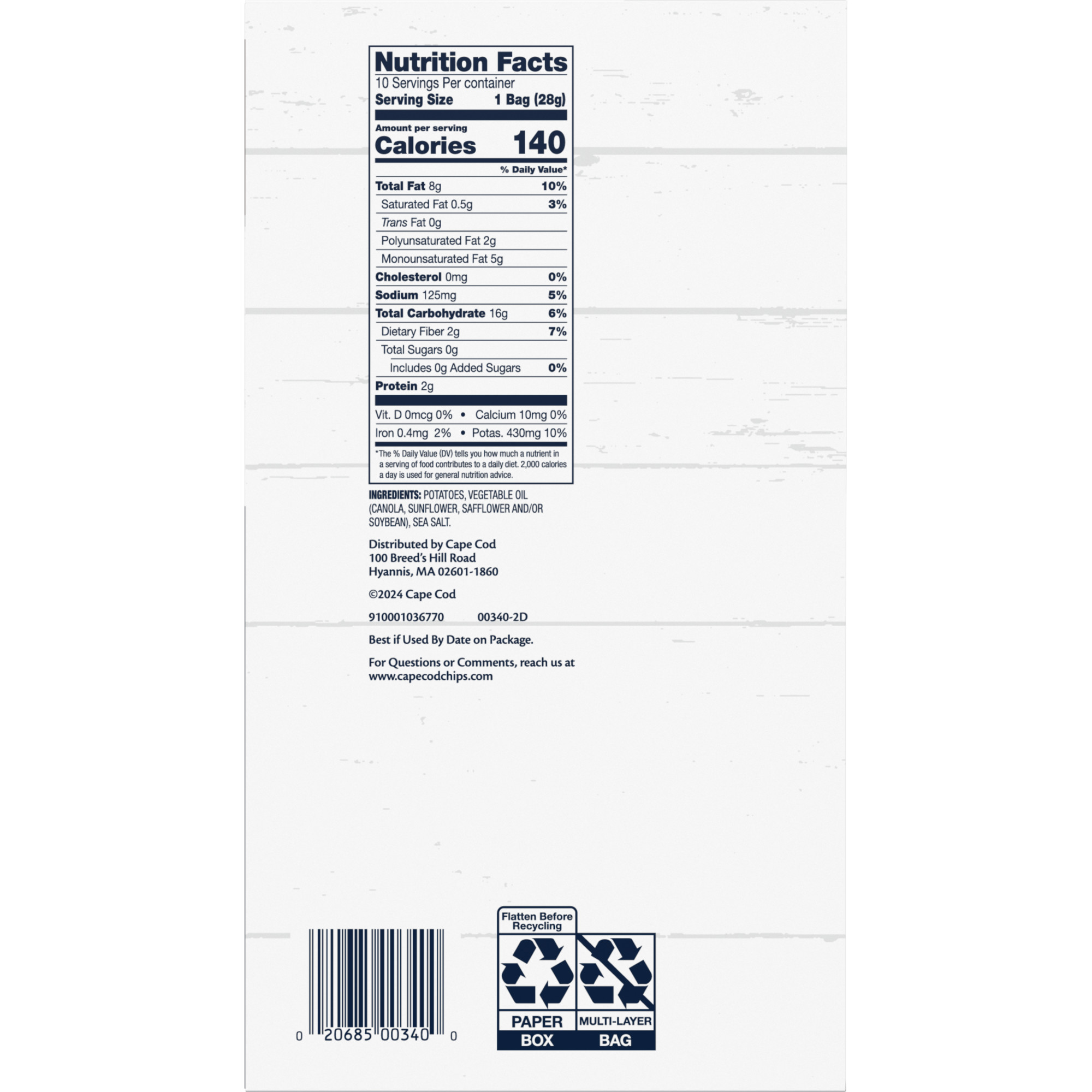 Cape Cod Original Chips, 10 Count 1 oz thumbnail 3