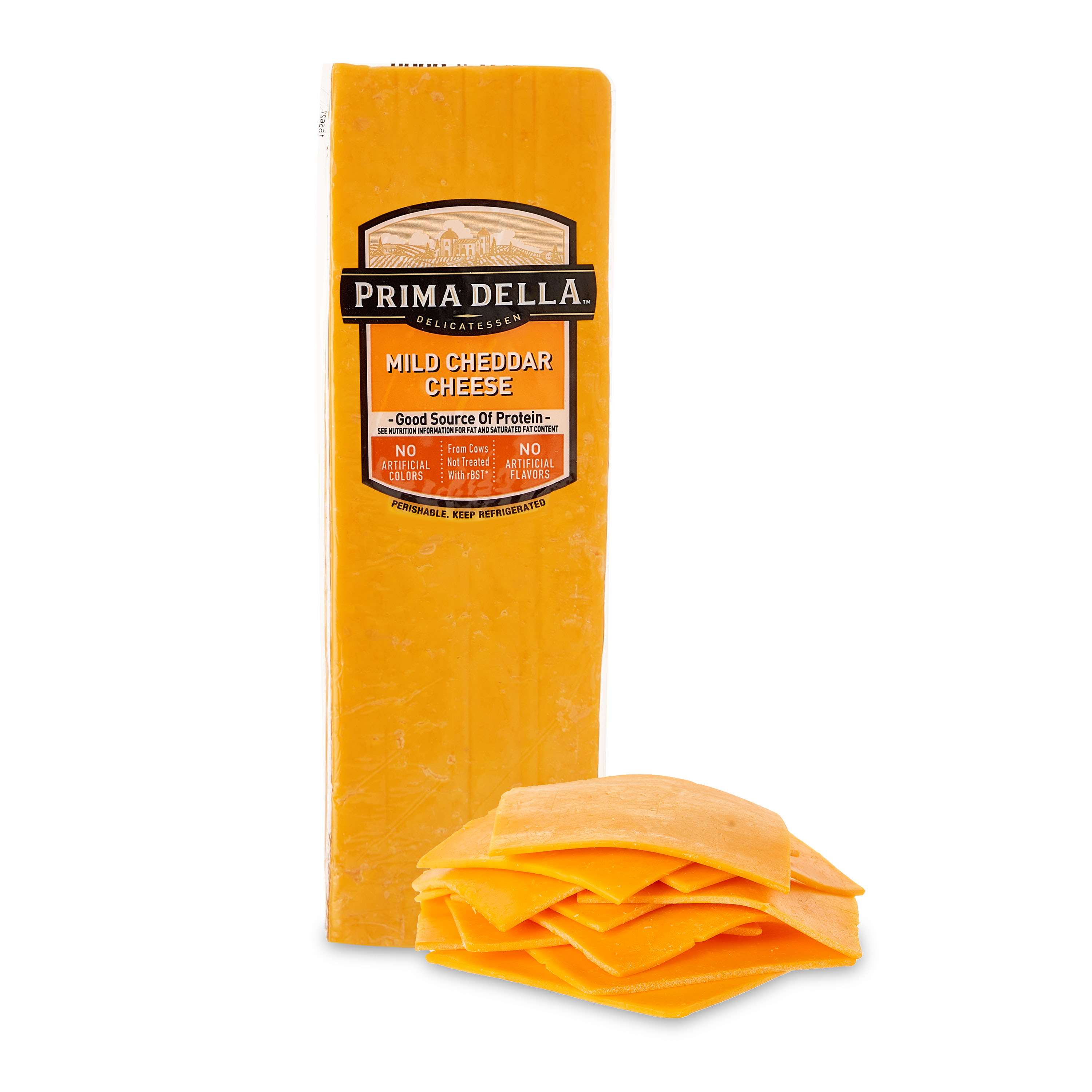 Prima Della Mild Cheddar Cheese, Deli Sliced (Refrigerated Bag)