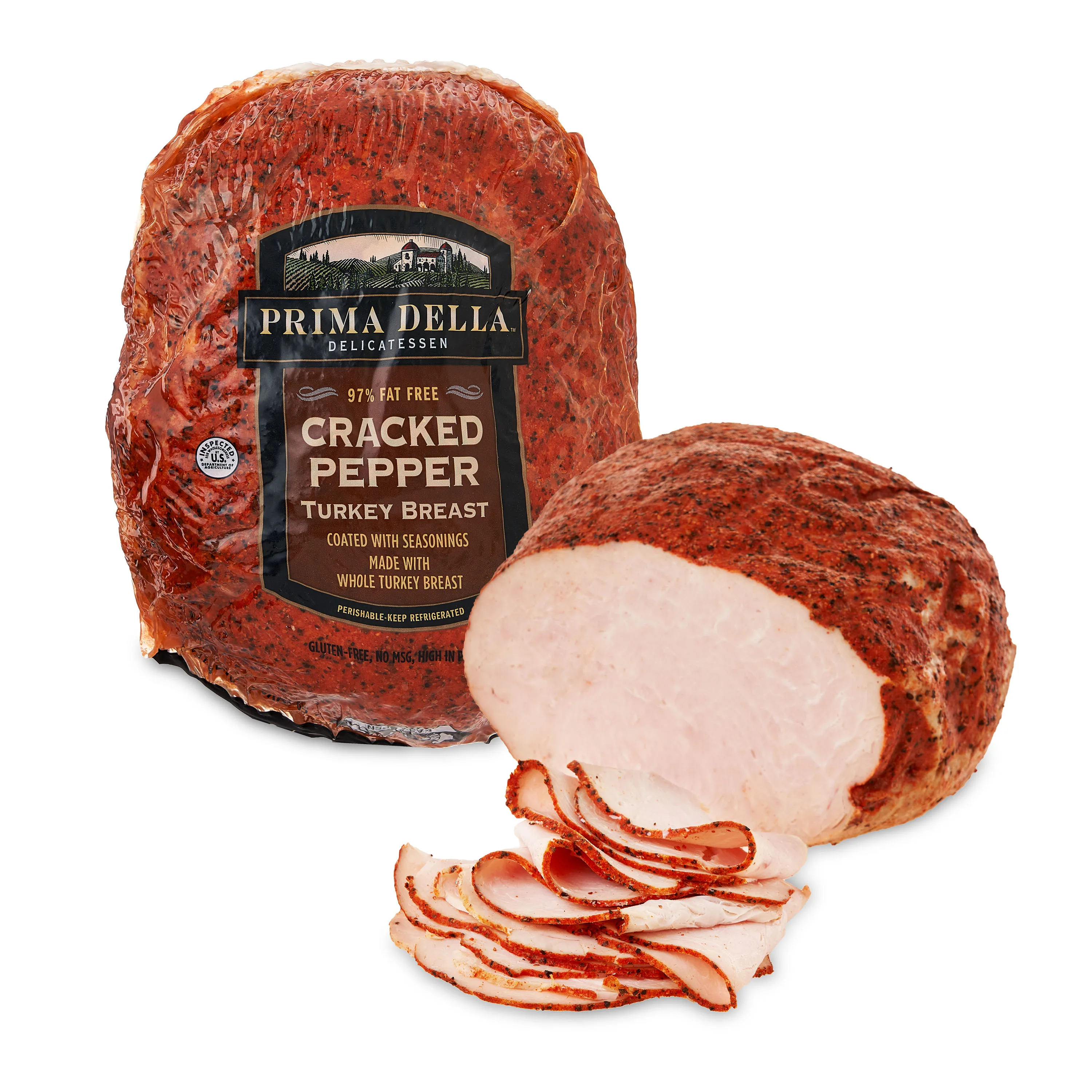 Prima Della Cracked Pepper Turkey Breast, Deli Sliced