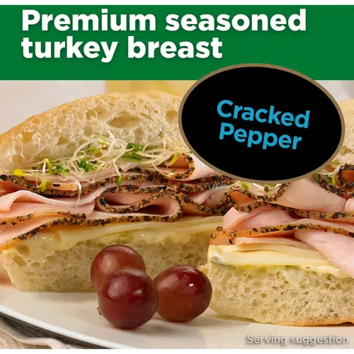 JENNIE-O Premium Seasoned Cracked Pepper Turkey Breast, Deli Sliced,  2 oz Serving, 12 g Protein per Serving, Plastic Bag thumbnail 2