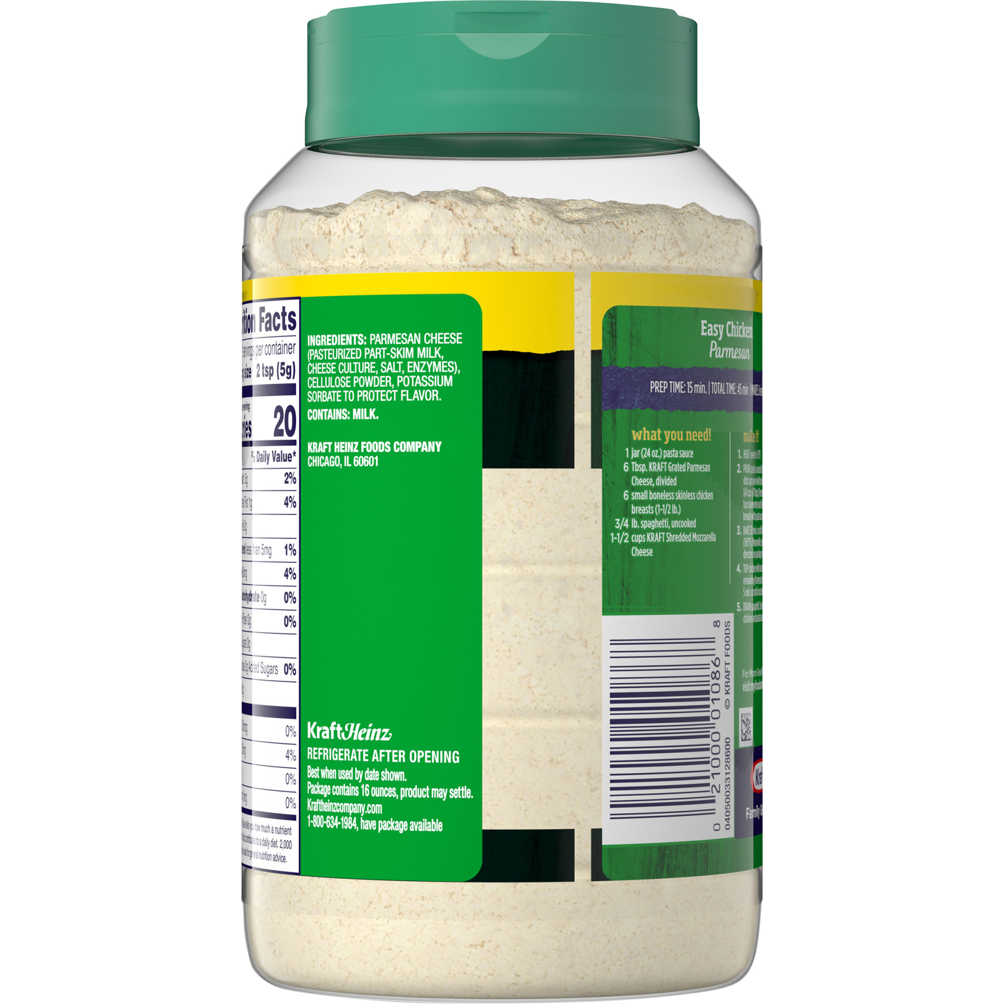 Kraft Parmesan Grated Cheese, 16 oz Shaker thumbnail 2