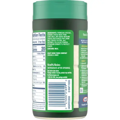 Kraft Grated Three Cheese Blend with Parmesan, Romano & Asiago Cheeses, 8 oz Jar thumbnail 2