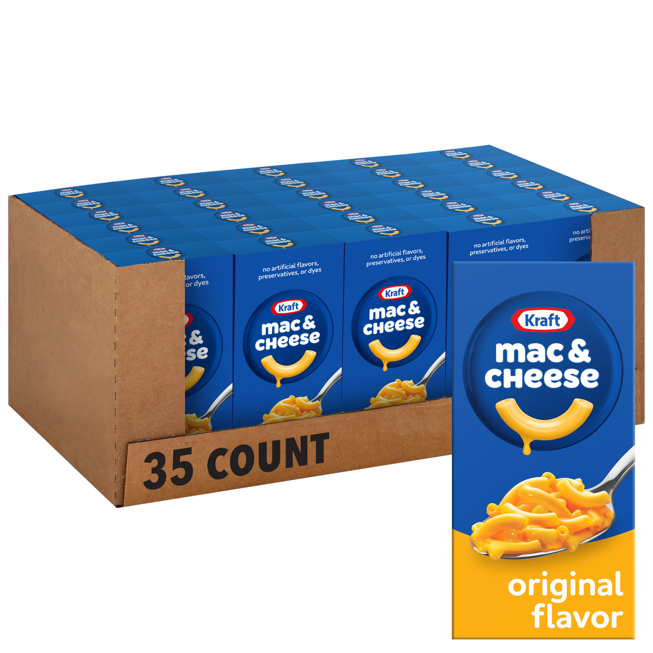 Kraft Original Mac N Cheese Macaroni and Cheese Dinner, 35 ct Pack, 7.25 oz Boxes