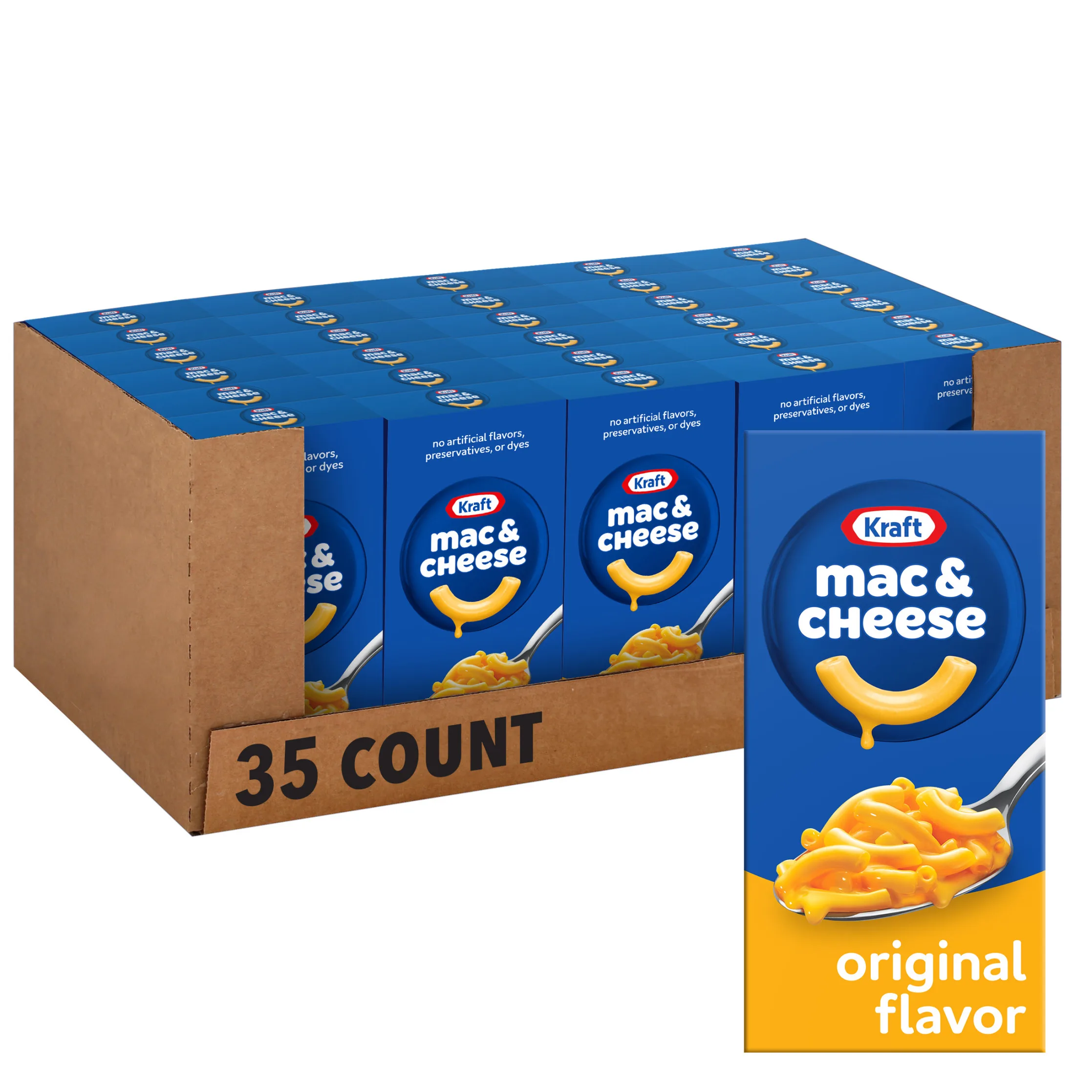 Kraft Original Mac N Cheese Macaroni and Cheese Dinner, 35 ct Pack, 7.25 oz Boxes