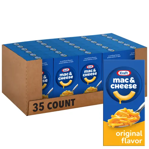 Kraft Original Mac N Cheese Macaroni and Cheese Dinner, 35 ct Pack, 7.25 oz Boxes