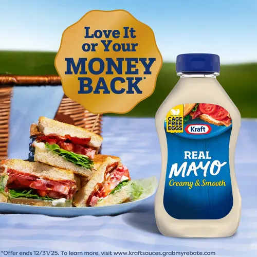 Kraft Real Mayo Creamy & Smooth Mayonnaise Squeeze Bottle, 12 fl oz thumbnail 2