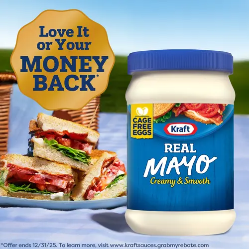 Kraft Real Mayo Creamy & Smooth Mayonnaise, 15 fl oz Jar thumbnail 2