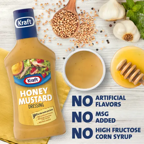 Kraft Honey Mustard Dressing, 16 fl oz Bottle thumbnail 3