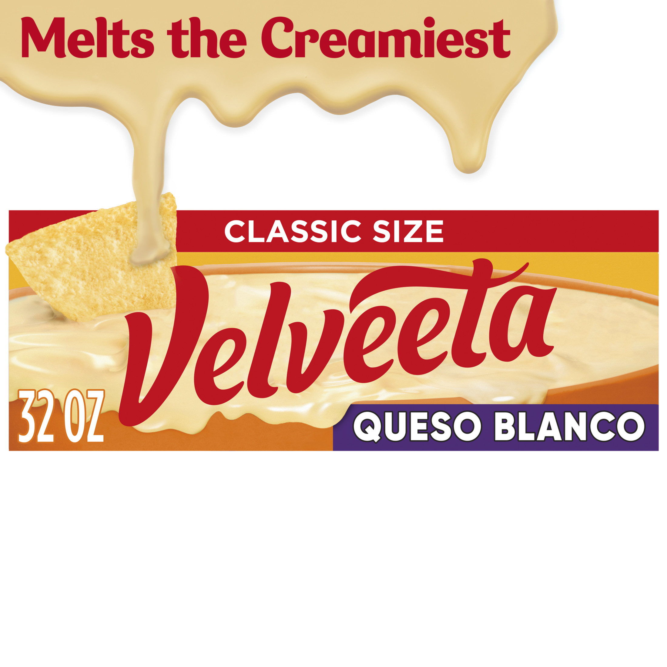 Velveeta Queso Blanco Melting Cheese Dip & Sauce, 32 oz Block