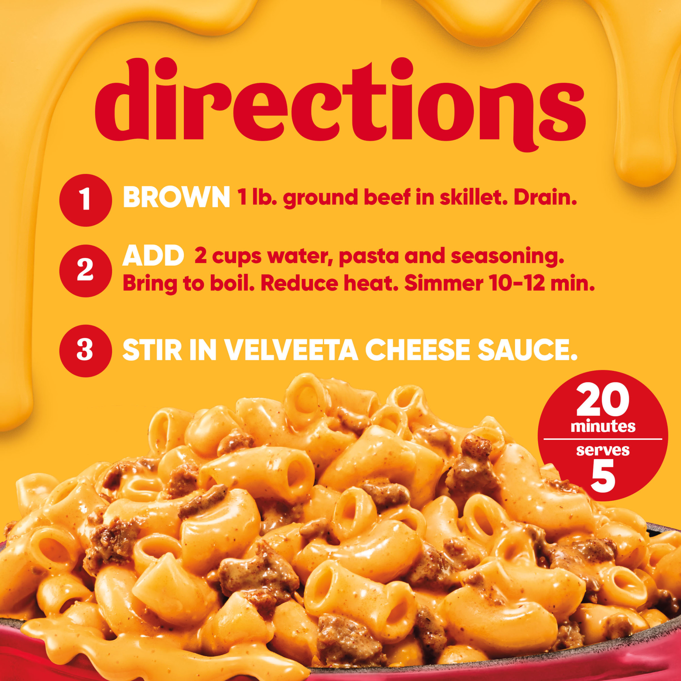 Velveeta Ultimate Cheeseburger Macaroni and Cheese Dinner Kit, 12.8 oz Box thumbnail 4