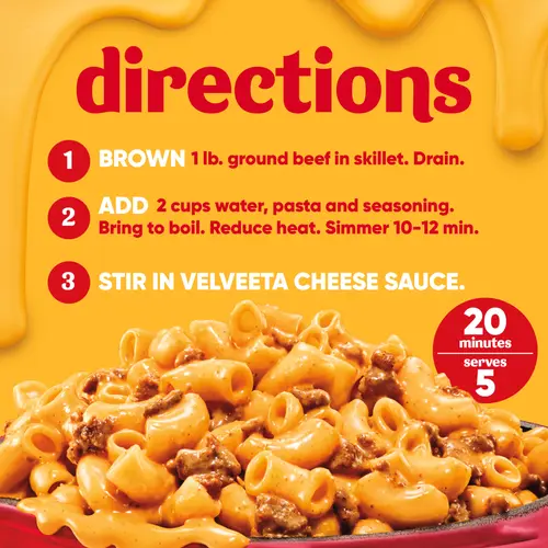 Velveeta Ultimate Cheeseburger Macaroni and Cheese Dinner Kit, 12.8 oz Box thumbnail 4