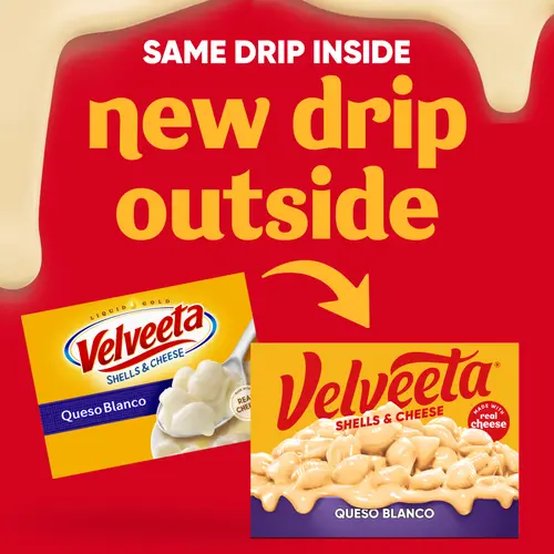 Velveeta Shells and Cheese Queso Blanco Mac N Cheese Dinner, 12 oz Box, Shelf-Stable thumbnail 2