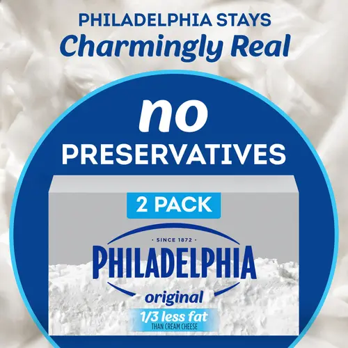 Philadelphia Reduced Fat Cream Cheese, 2 ct Pack, 8 oz Brick thumbnail 3