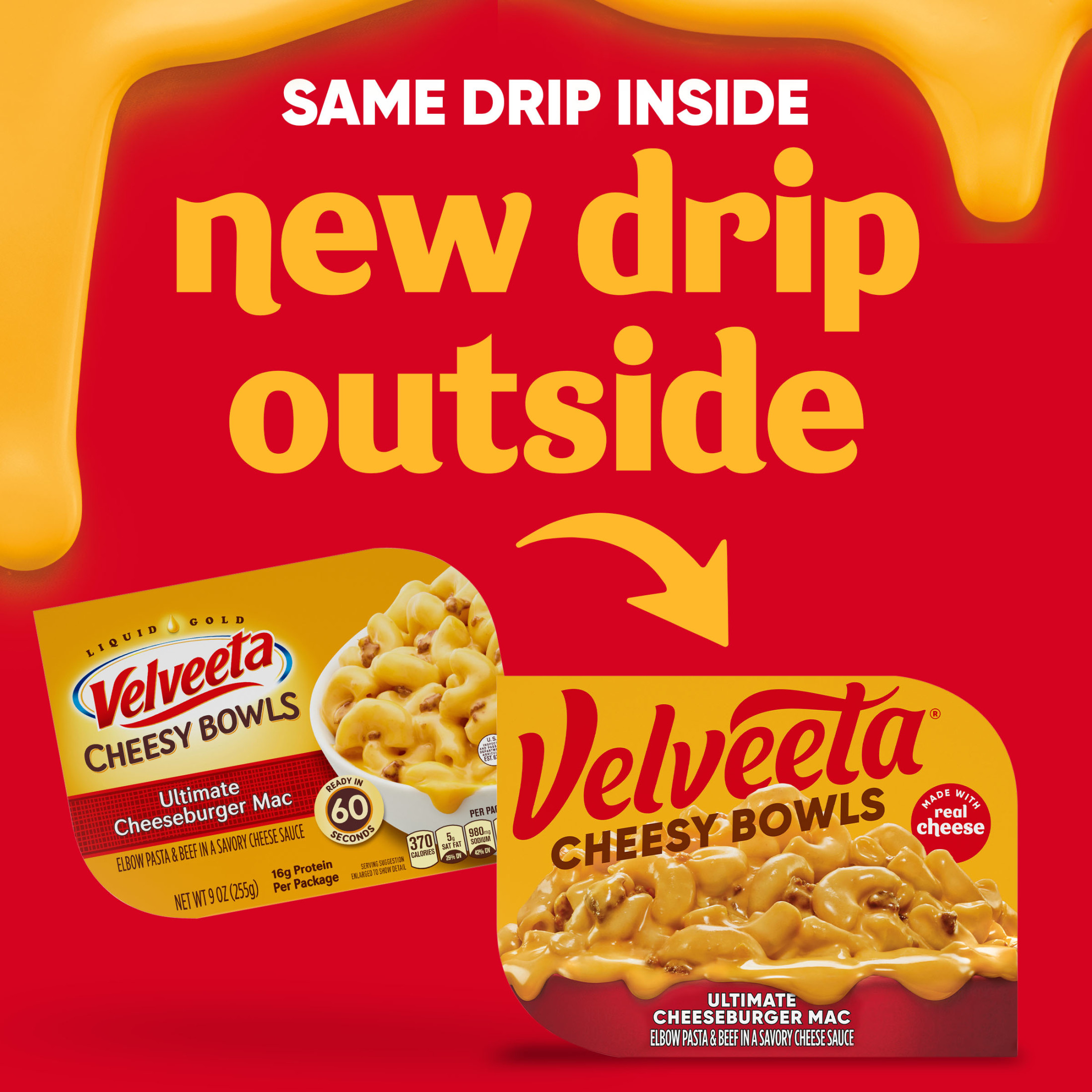 Velveeta Cheesy Bowls Ultimate Cheeseburger Mac Microwave Meal, 9 oz Tray thumbnail 2
