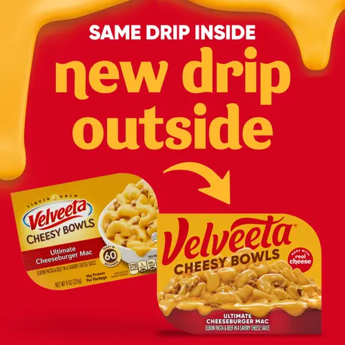 Velveeta Cheesy Bowls Ultimate Cheeseburger Mac Microwave Meal, 9 oz Tray thumbnail 2