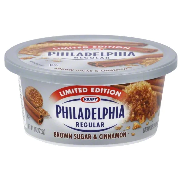 Kraft Philadelphia Regular Brown Sugar & Cinnamon Cream Cheese Spread, 8 Oz.
