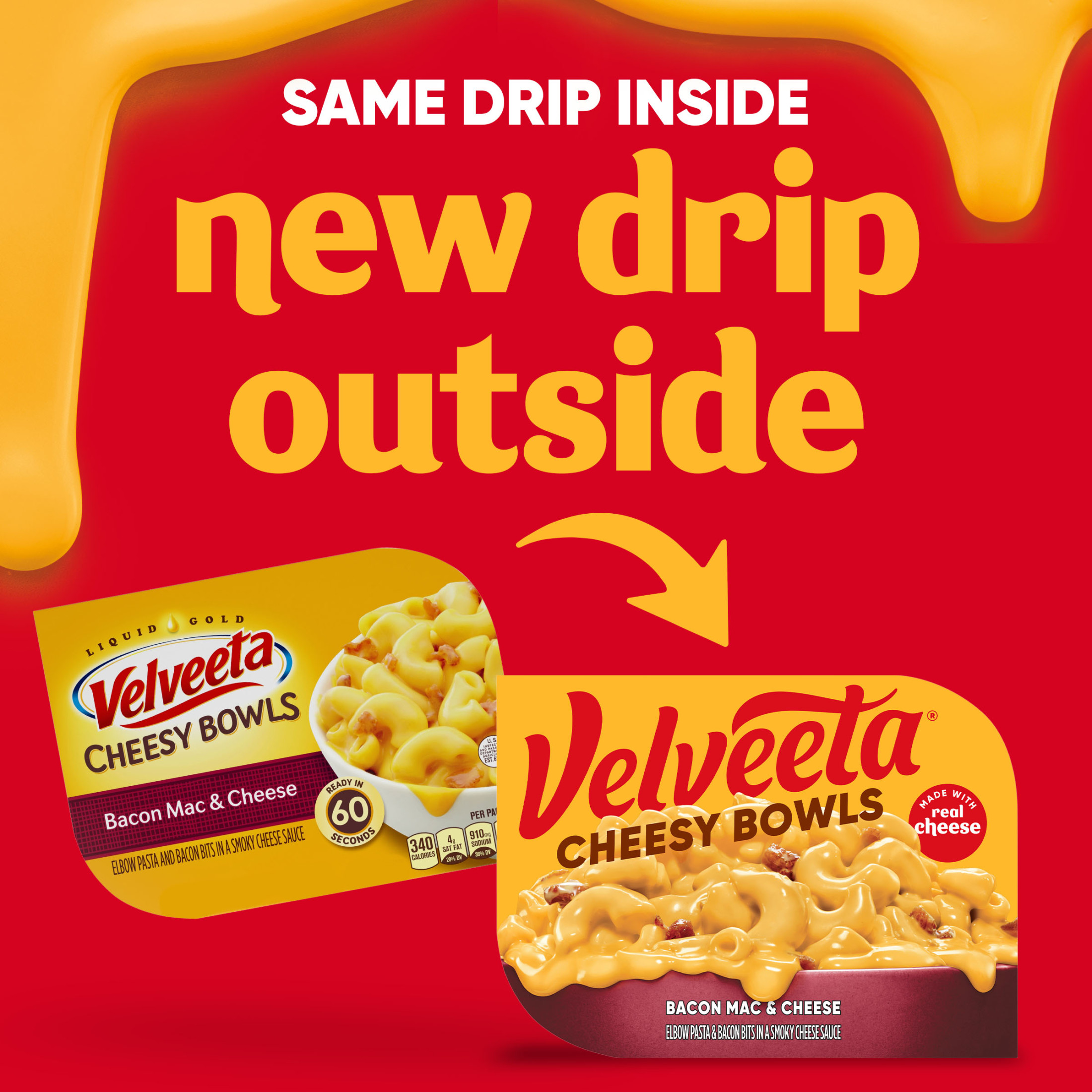 Velveeta Cheesy Bowls Bacon Mac & Cheese Microwave Meal, 9 oz Tray thumbnail 2