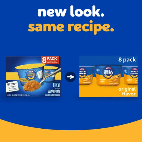 Kraft Original Mac N Cheese Cups Easy Microwavable Dinner, 8 ct Box, 2.05 oz Cups, Shelf-Stable thumbnail 2