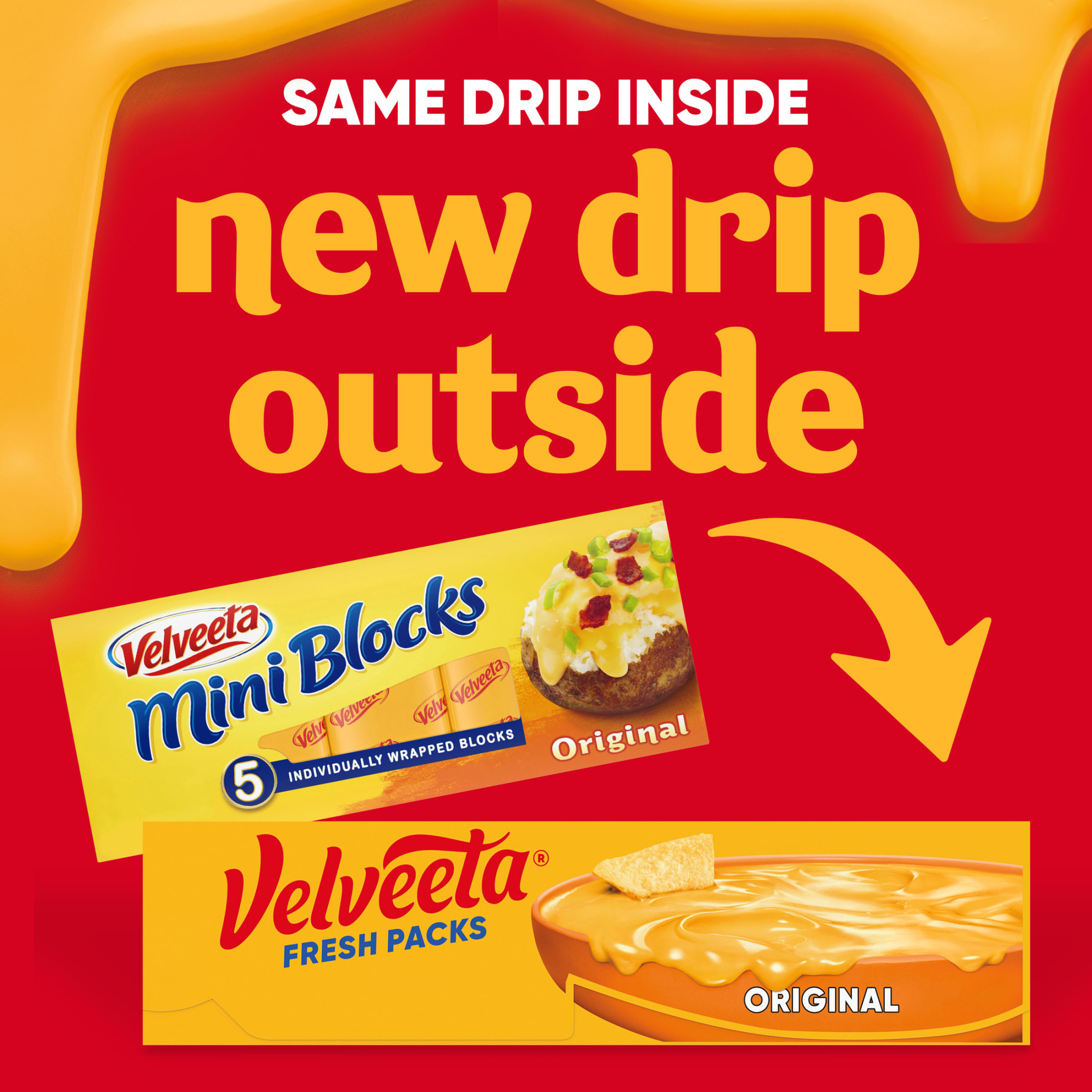 Velveeta Fresh Packs Original Melting Cheese Dip & Sauce, 5 ct Blocks thumbnail 2