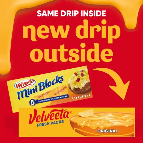 Velveeta Fresh Packs Original Melting Cheese Dip & Sauce, 5 ct Blocks thumbnail 2