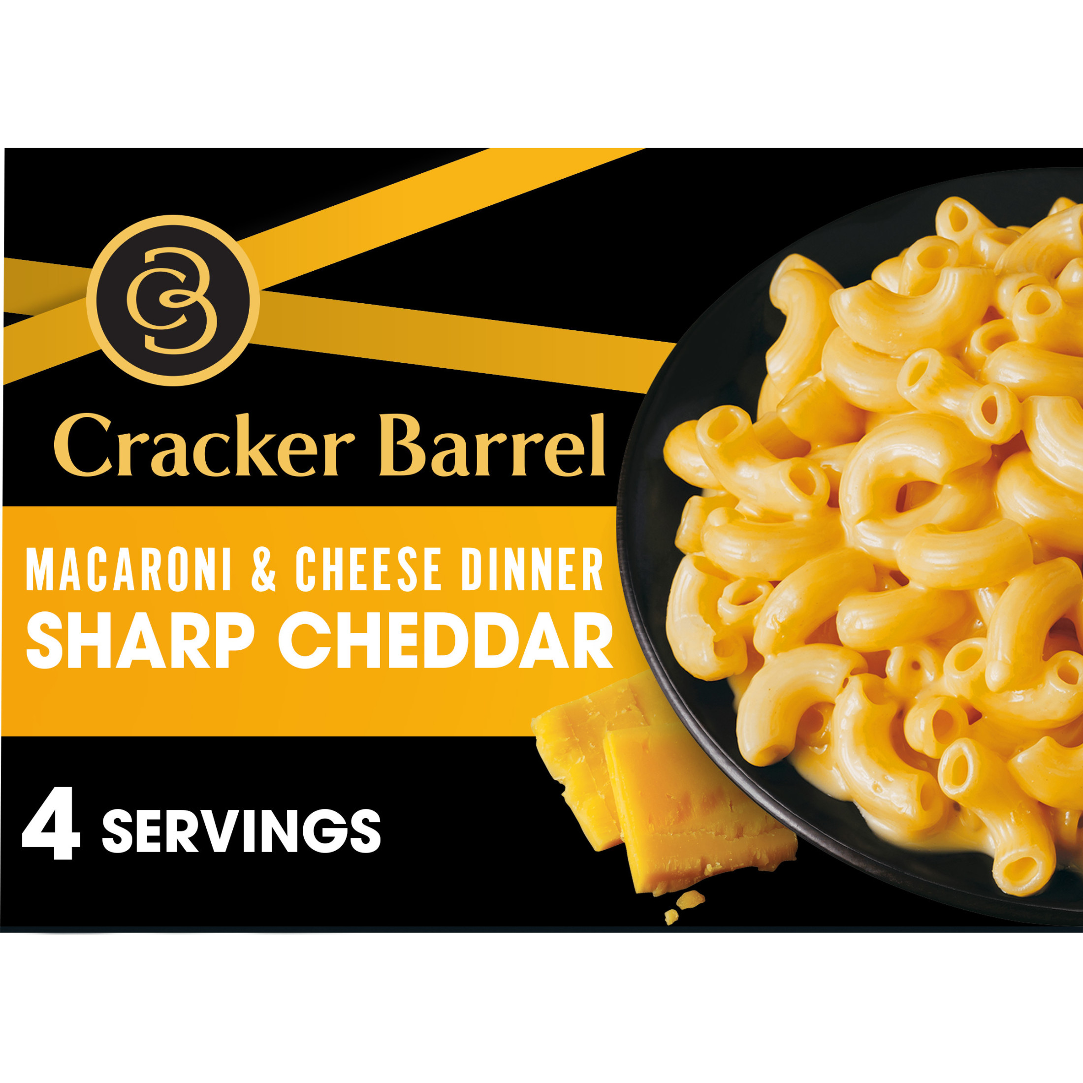 Cracker Barrel Sharp Cheddar Mac N Cheese Macaroni and Cheese Dinner, 14 oz Box, Shelf-Stable