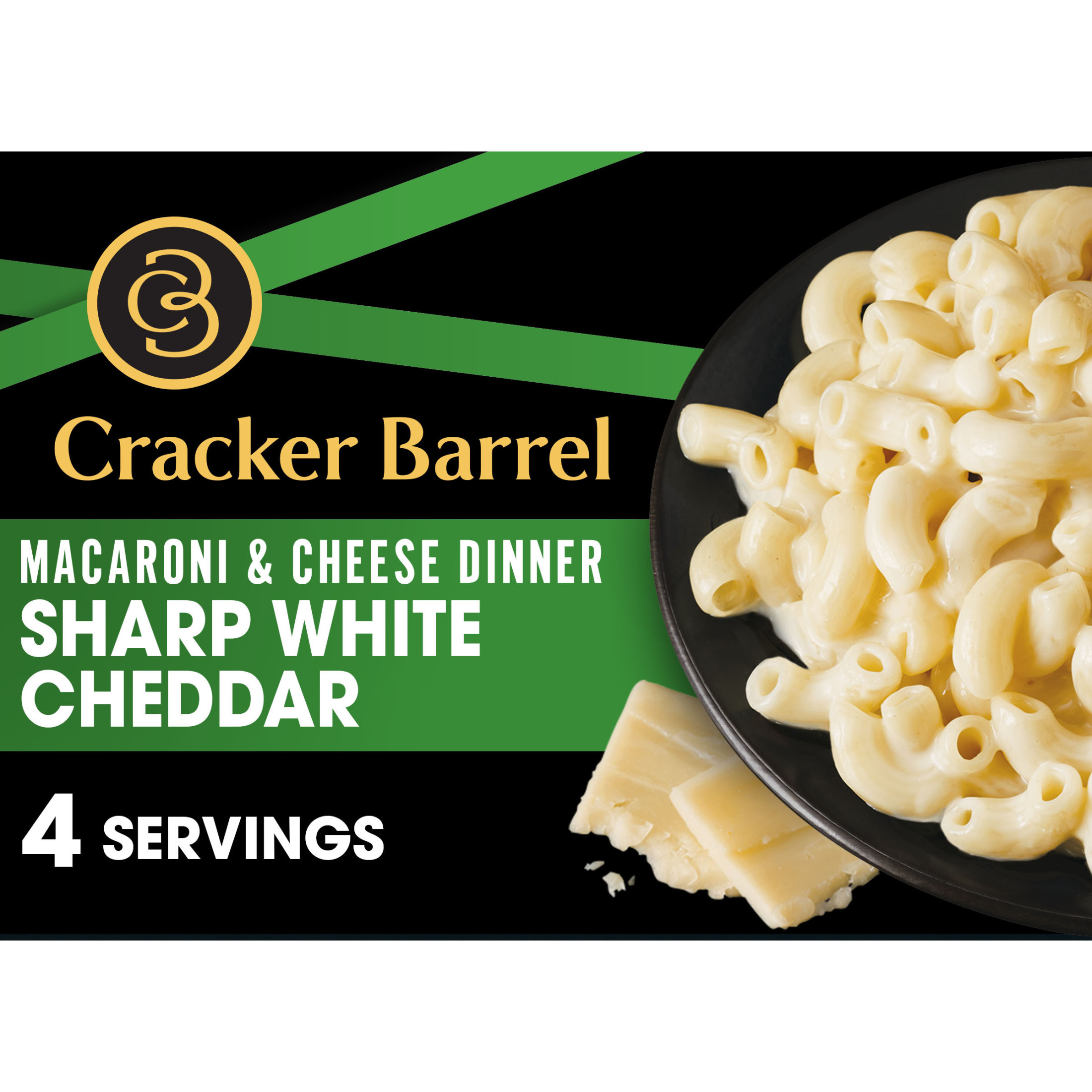 Cracker Barrel Sharp White Cheddar Mac N Cheese Macaroni and Cheese Dinner, 14 oz Box, Shelf-Stable