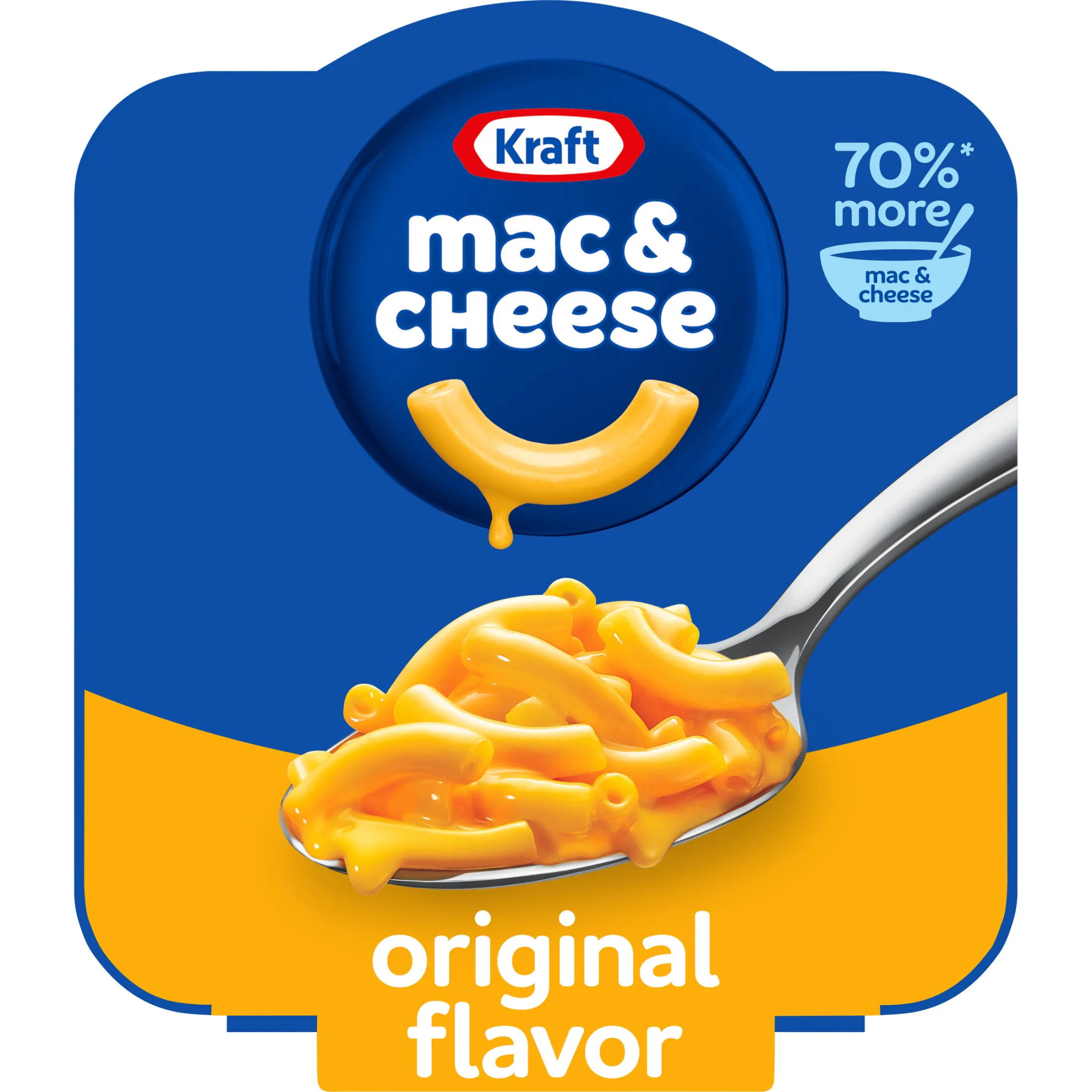 Kraft Original Mac N Cheese Cups Easy Microwavable Big Bowl Dinner, 3.5 oz Tray, Shelf-Stable