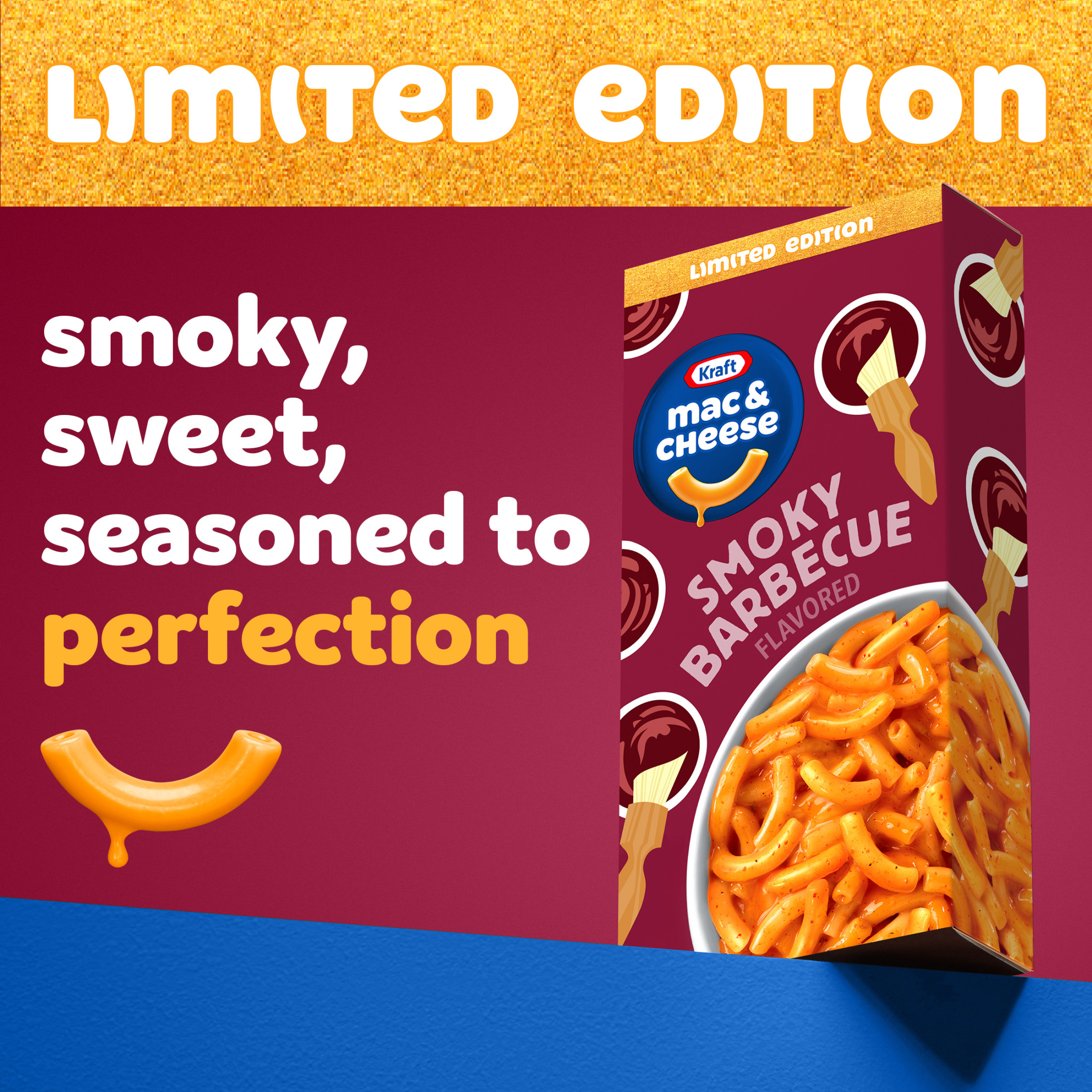 Kraft Smoky Barbecue Flavored Mac & Cheese Macaroni and Cheese Dinner, 7.25 oz Box, Shelf-Stable thumbnail 2