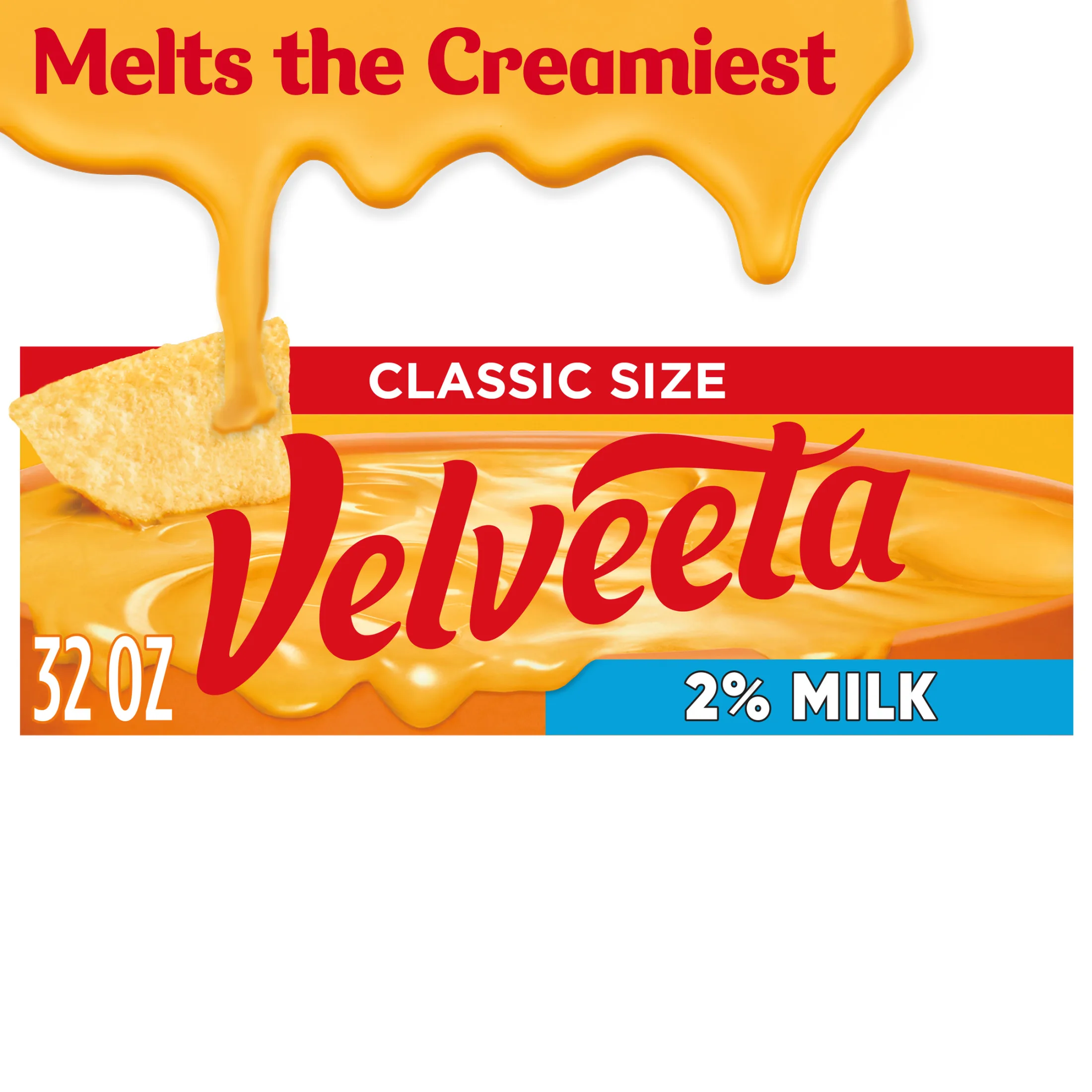 Velveeta 2% Milk Reduced Fat Meltitng Cheese Dip & Sauce with 25% Less Fat, 32 oz Block