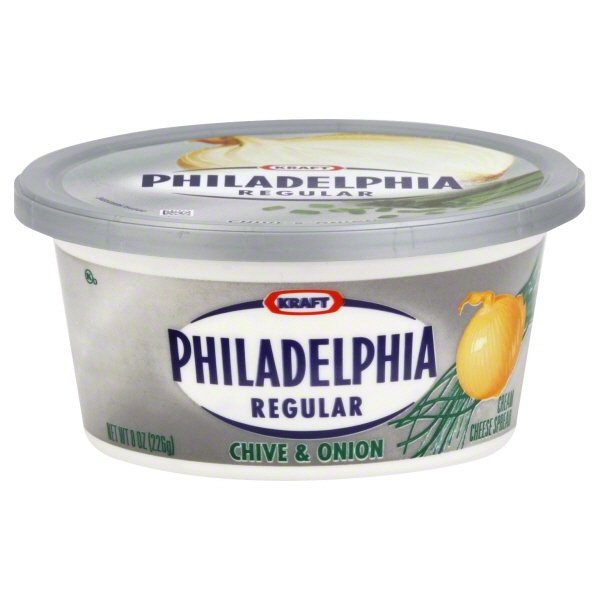 Kraft Philadelphia Regular Chive & Onion Cream Cheese Spread, 8 Oz.