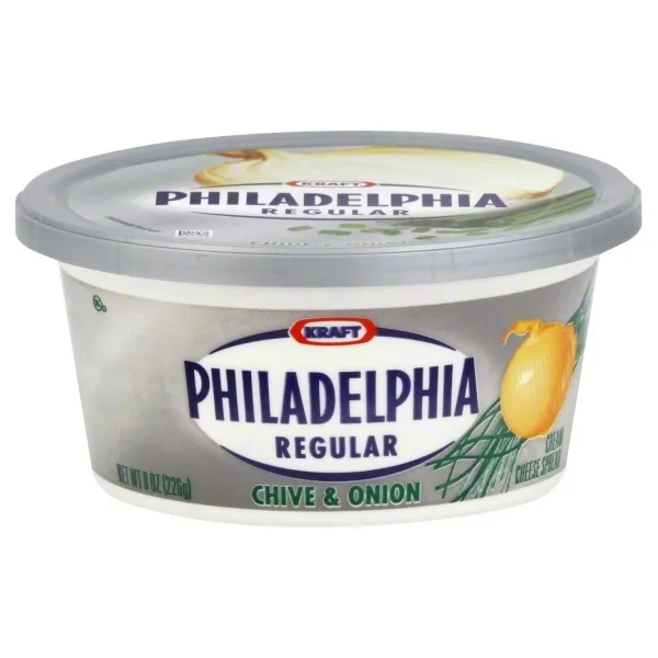Kraft Philadelphia Regular Chive & Onion Cream Cheese Spread, 8 Oz.
