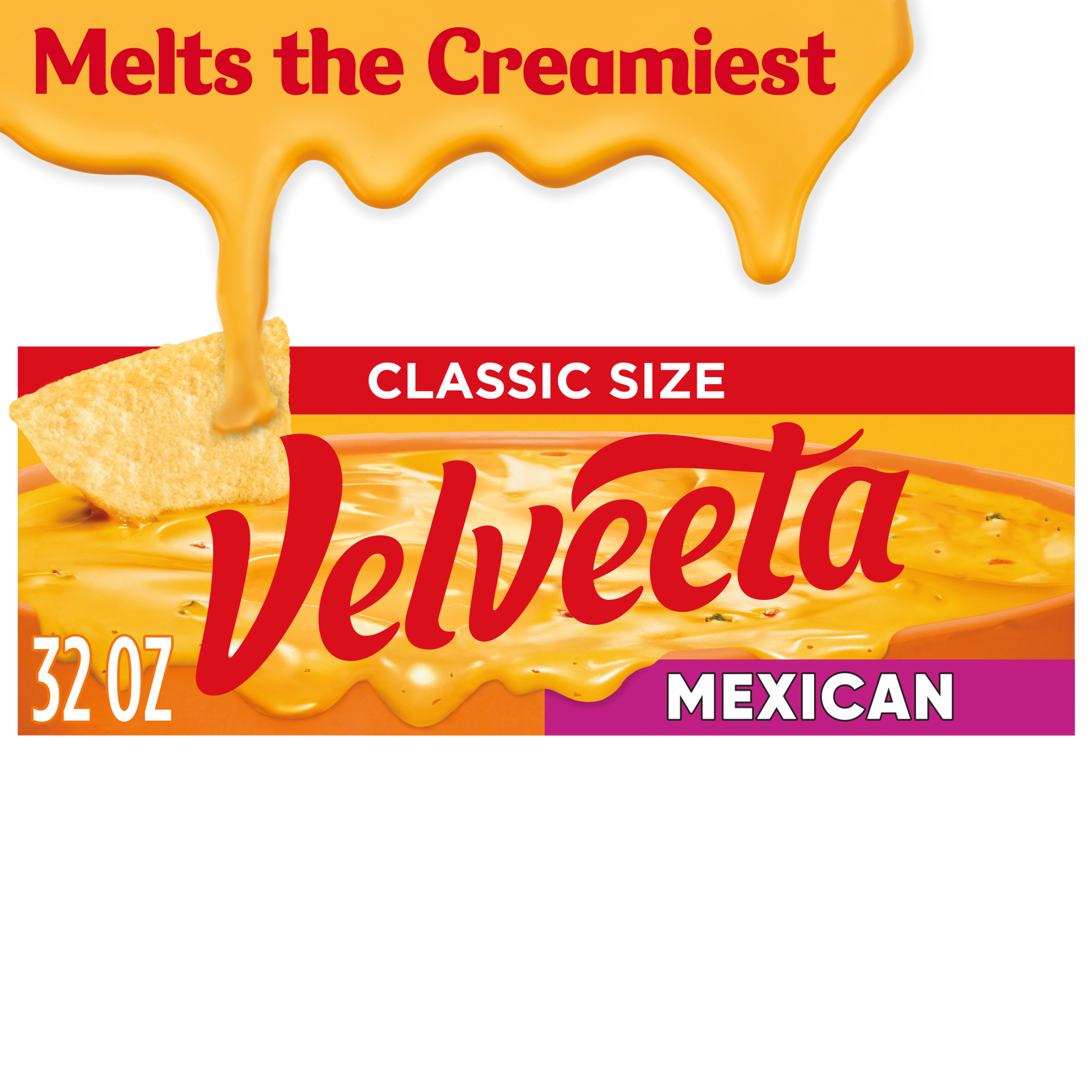 Velveeta Mexican Melting Cheese Dip & Sauce with Jalapeno Peppers, 32 oz Block