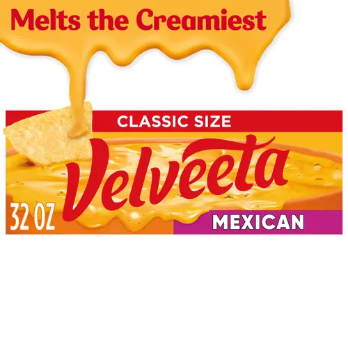 Velveeta Mexican Melting Cheese Dip & Sauce with Jalapeno Peppers, 32 oz Block