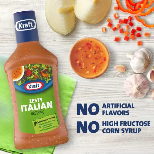Kraft Zesty Italian Dressing, 16 fl oz Bottle thumbnail 2