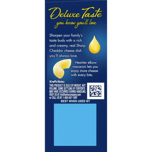 Kraft Deluxe Sharp Cheddar Macaroni & Cheese Dinner, 14 oz Box thumbnail 3