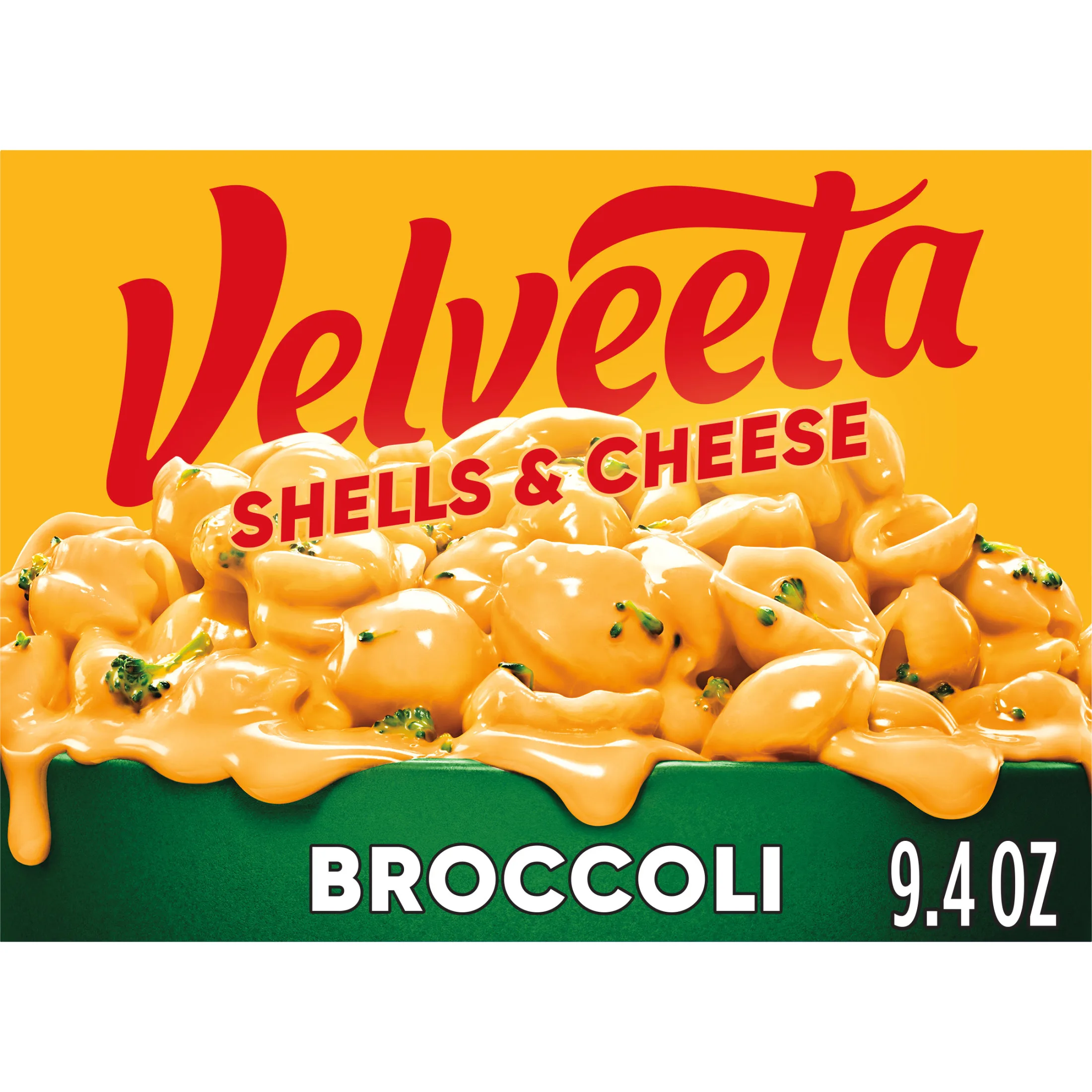 Velveeta Shells and Cheese Broccoli Macaroni and Cheese Dinner, 9.4 oz Box, Shelf-Stable