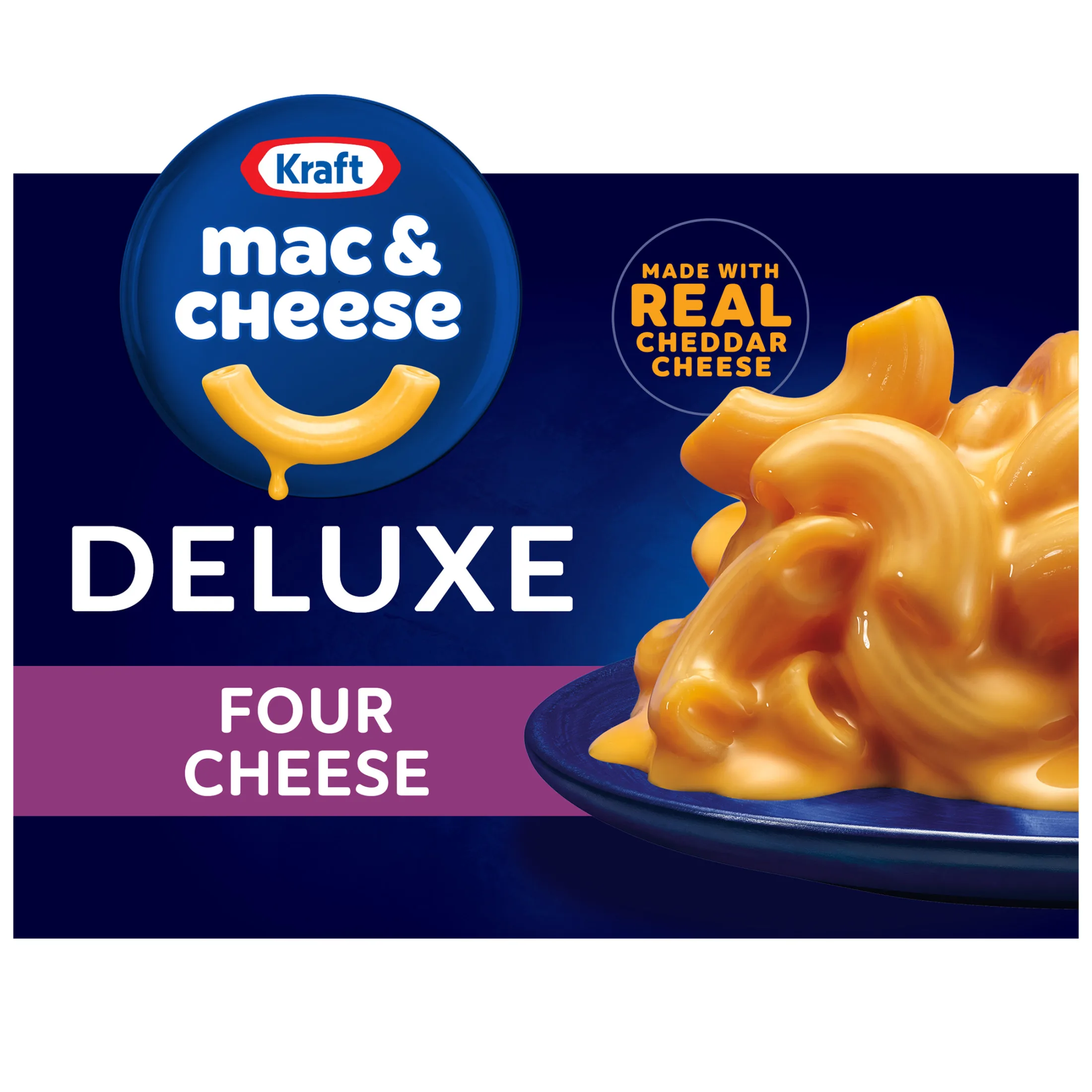 Kraft Deluxe Four Cheese Mac N Cheese Dinner, 14 oz Box, Shelf-Stable