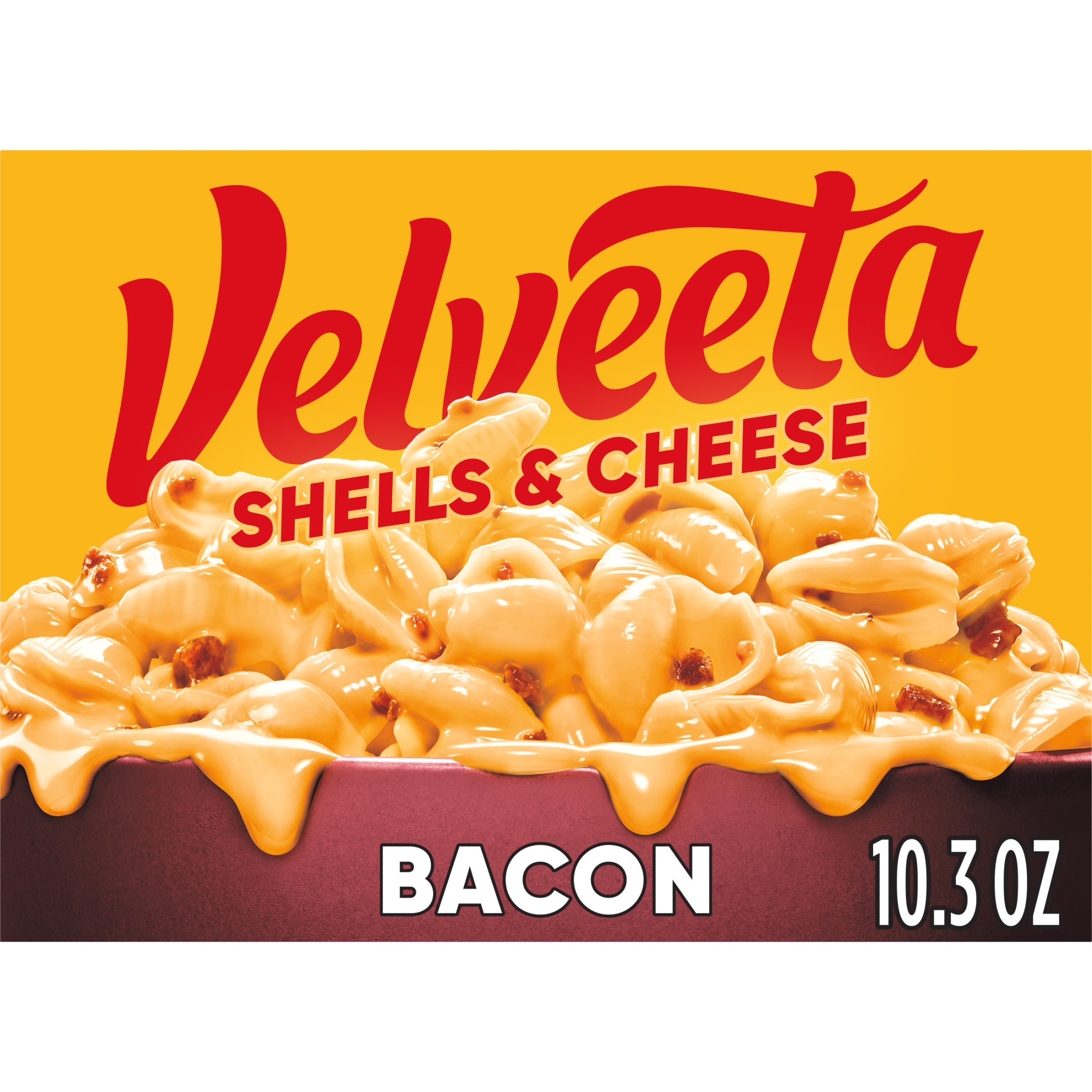 Velveeta Shells and Cheese Bacon Mac N Cheese Dinner, 10.3 oz Box, Shelf-Stable